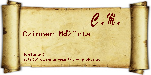 Czinner Márta névjegykártya